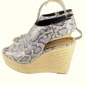 Aerosoles Espadrille Wedge Platforms Reptile Print Womens Size 9